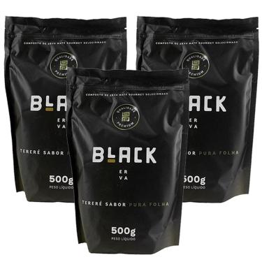 Imagem de Kit 3X Erva Mate Tereré Black Erva 500G Sabor Pura Folha