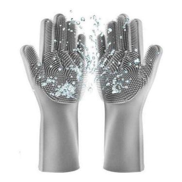 Imagem de Luvas De Silicone Lavar Louça Carros Pets Alimentos