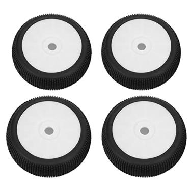 Imagem de aqxreight 4pcs RC Pneus Traseiros Dianteiros e Rodas Com Hexadecimal de 17 Mm para /8 RC Off Road Cargrade Partswhite é e Almofada Prática Com Pneus e Rodas Hexágicas e Pneusrc de RC17mm17mm (Branco)
