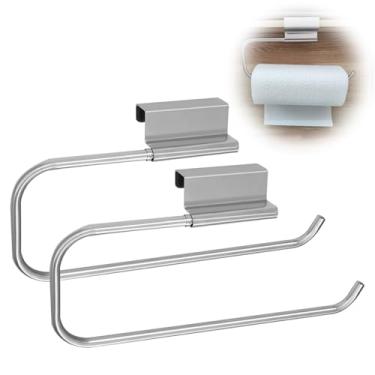 Imagem de Suporte de toalha de papel para porta de armário de 30 cm, 2 peças, acampamento, embaixo da pia, armazenamento e dispensador para cozinha, banheiro, lavanderia