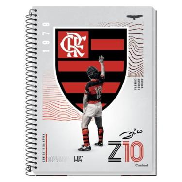 Imagem de Caderno 1M Zico Universitário Flamengo Escolar 80F Capa Dura, Z10