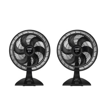 Imagem de Kit 2 Ventiladores Arno Turbo Force VF42, 2 em 1 Mesa e Parede 40cm, 6 Pás, Power Zone 3 Velocidades Silencioso