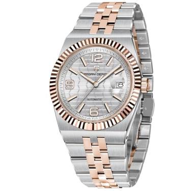 Imagem de Pagani Design Coleção de relógios automáticos de luxo PD-YS027, pulseira de aço inoxidável, várias cores, design de bisel canelado, Dourado, branco, Mergulhador de luxo