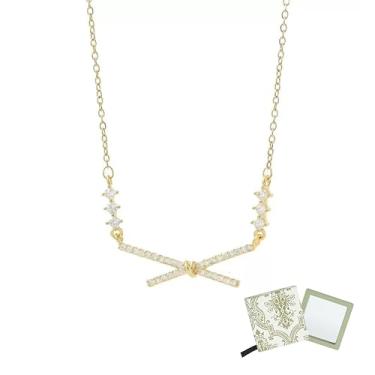 Imagem de Colar com pingente de zircônia pérola banhado a ouro para mulheres, moda moderna, joia feminina, melhor amiga, mãe, noiva, aniversário, casamento, presente de Natal com caixa, Zircão