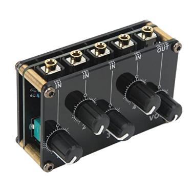 Imagem de Domary Mini Mixer de áudio Estéreo 4 de Entrada 1 Console de Placa de Som Portátil de Saída