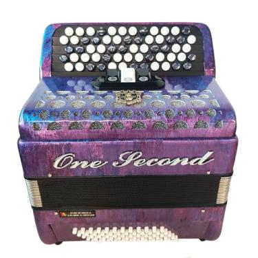 Imagem de Acordeão, chave ONEDECOND marca 60BS62, acordeão adulto, adequado para iniciantes e estudantes como um instrumento educacional profissional, com alças (céu estrelado roxo)