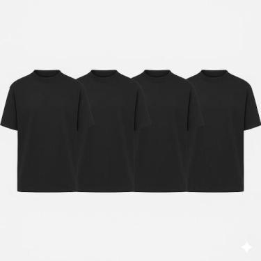 Imagem de Kit 4 Camiseta Oversized Masculina Street Basic Camisa Lisa T-shirt Di