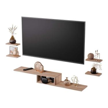 Imagem de Rack Tv Nicho Suspenso Para Quarto Sala Freijó 110cm