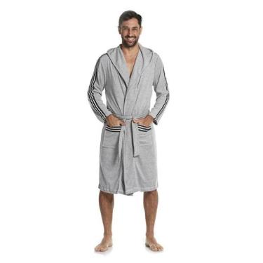 Imagem de Roupão Masculino com Capuz - Ref 408 - Sogni Belli, GG, Cinza