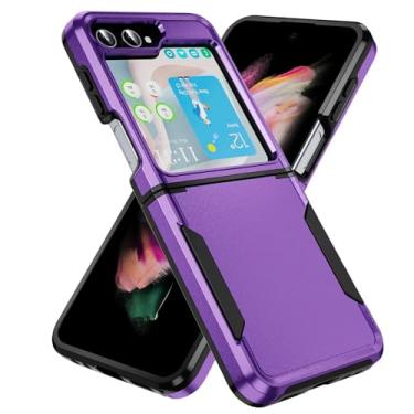 Imagem de Capa para Galaxy Z Flip6, capa rígida de plástico galvanizado, à prova de choque e anti-queda (para Galaxy Z Flip6/roxa)