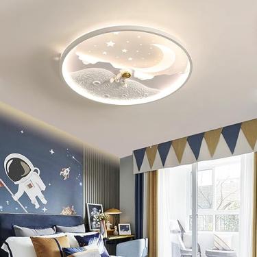 Imagem de Luminária de teto LED infantil astronauta com controle remoto, design criativo de estrela, regulável, Ø50cm, ideal para quartos de meninos e meninas
