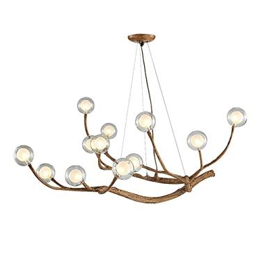 Imagem de Lustre industrial vintage de resina com luz de teto de bolha de vidro para sala de estar, quarto, sala de jantar, luminárias LED próximas ao teto, lâmpada G4 incluída