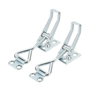 Imagem de HARFINGTON 2 peças de grampo ajustável M5 x 27 mm 99.8 kg capacidade de retenção 4001 estilo trava de liberação rápida prendedores ferrolho para tampa de defumador gabarito caixa de ferramentas, prata