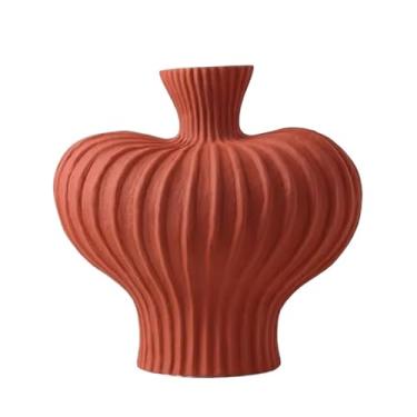 Imagem de Ornamentos de mesa, decoração de vaso, mesa de sala de estar, retrô de cerâmica de luxo leve, fosco (laranja, grande)