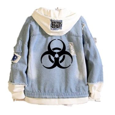 Imagem de Jaqueta jeans casual solta desenho animado Resident Evil