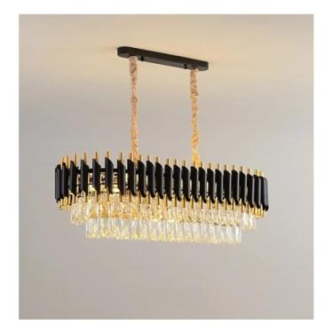 Imagem de Lustre de Cristal de Luxo Moderno K9 Led E14 Metal Preto Compatível com Villa Sala de Estar Quarto Luminárias Pendentes Luminárias Lustre Luminárias Luminárias Luminárias