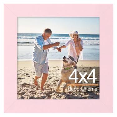Imagem de decorUhome Porta-retrato 10 x 10 cm, moldura para exibição de fotos 10 x 10 cm, rosa, 1 pacote