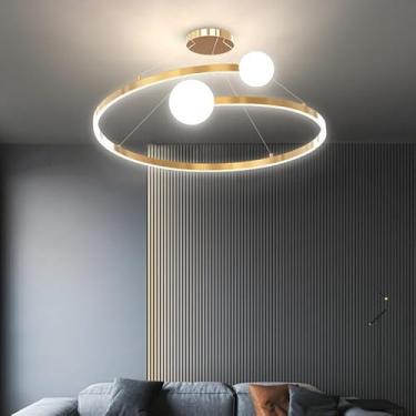 Imagem de Lustre de LED de ferro, luzes pendentes modernas e contemporâneas para sala de estar com abajur de acrílico compatível com cozinha, sala de jantar, sala de estar, lâmpadas de lustre