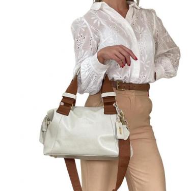 Imagem de Bolsa Grande De Couro Legitimo Social Sofisticada Grife Marca Lirom, O