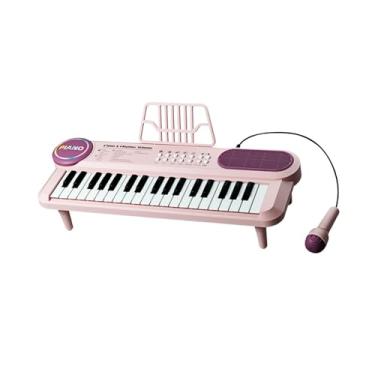 Imagem de YIJU Teclado de piano eletrônico com microfone 37 teclas brinquedos musicais teclado de piano infantil para crianças