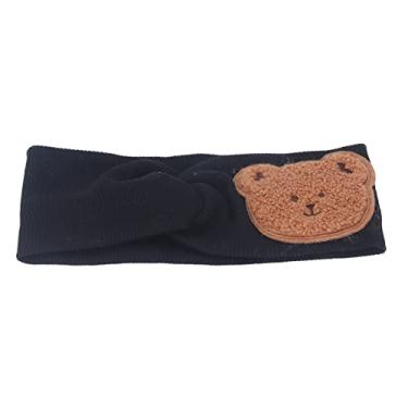 Imagem de Pilipane Tiaras de bebê de algodão macio e elástico de urso de desenho animado para recém-nascidos, meninas de 0 8 anos, uso diário, chá de bebê, festa de aniversário (preto)