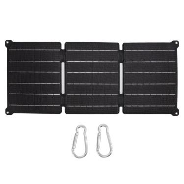 Imagem de Carregador Solar, 21W 5V USB DC 12V Saída ETFE Painel Solar Dobrável de Alta Eficiência IPX6 À Prova D' Água Portátil Célula Solar Banco de Energia Bateria Externa para Celulares, MP4