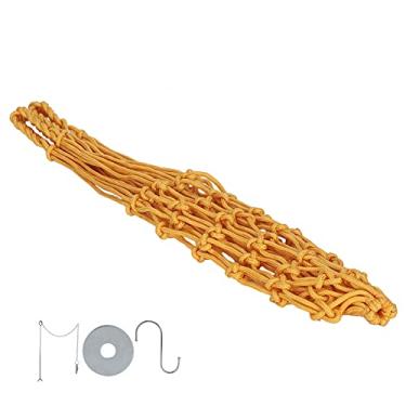 Imagem de AYNEFY Saco de Rede de Alimentação Pendurado para Galinhas Com Forte Capacidade de Carga, Porta-frutas Versátil e Alimentador de Vegetais de Frango para Aves e Pássaros Selvagens (Rede amarela +