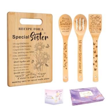 Imagem de Presentes para irmãs, presentes de aniversário de irmãs - conjunto exclusivo de tábuas de corte gravadas para presente, melhores presentes de alma de amizade para mulheres, melhores amigas
