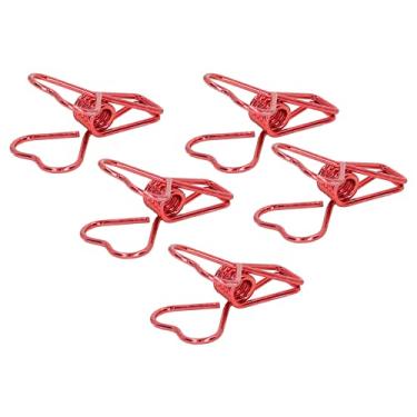 Imagem de Acouto 100 Clipes de Metal Em Forma de Coração, Design Oco para Documentos de Escritório, Certificados e Ingressos (Vermelho)