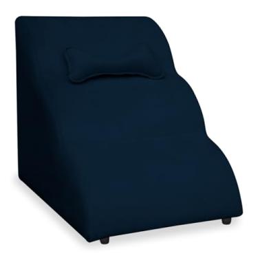 Imagem de Escadinha Nuvem PET Cachorro Gato Veludo Pet, Rampa para Cães e Gatos Subir na Cama Conforto (Azul Marinho)