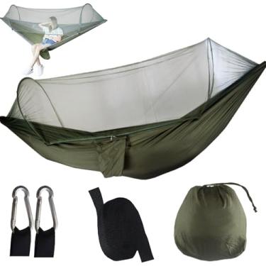 Imagem de Rede de Camping com Mosquiteiro, Tamanho Casal, para Dormir e Descanso (Verde oliva verde)