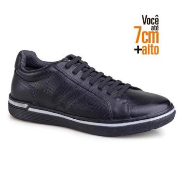 Imagem de Sapatenis Couro Rafarillo com Cadarço Você + Alto Masculino, Preto, 39