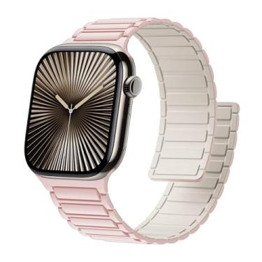 Imagem de Pulseira magnética para Apple Watch séries 11/10/9/8/7/6/5/4/3/SE/2nd/Ultra 3 de 49 mm, 46 mm, 45 mm, 44 mm, 42 mm, 41 mm, 40 mm, 38 mm, 40 mm, 38 mm, 49 mm, 46 mm, 46 mm, 46 mm, 46 mm, 46 mm, 46 mm