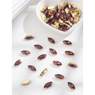 Imagem de 50 peças de pingentes de strass costurados de vidro, elos multifios de olho de cavalo para artesanato, joias, roupas, sapatos, vestimentas, 15 x 7 x 5,5 mm, 15x7x5.5mm, Vidro, Sem Pedra Preciosa