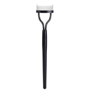 Imagem de Pente de cílios, separador de cílios, aplicador de rímel, definidor de cílios com capa de pente projetado por arco, pincéis cosméticos ferramenta preta (1 peça)