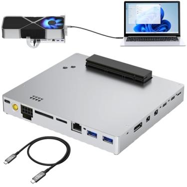 Imagem de Base de dados PCIE 3.0 x16 24Gbps eGPU, cabo Thunderbolt 4, compatível com placa de vídeo GPU externa NVIDIA AMD para console de jogos de laptop Windows com Thunderbolt 3/4/5 USB 4, alimentado por PD