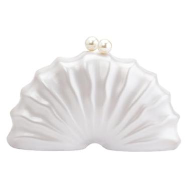 Imagem de MR Bolsas de mão femininas de couro PU para noite de casamento, coquetel, festa de formatura, Clutch branca pérola
