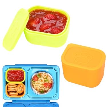 Imagem de LUVCOSY Recipientes de molho para OmieBox UP Bento, 2 recipientes para molho de salada à prova de vazamento, recipientes para condimentos com tampas - silicone seguro para alimentos - 127 g