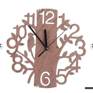 Imagem de Relógio de parede Tree of Life de madeira 30x30cm Silent Non-Ticking