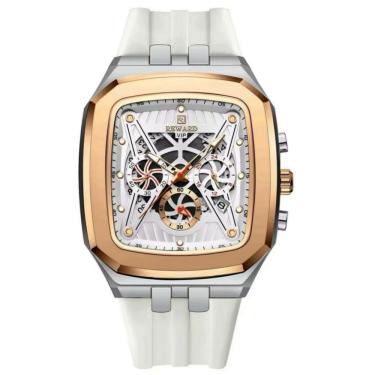 Imagem de Relógio De Quartzo Masculino Design Retangular à Prova D´gua Casual Branco