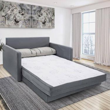 Imagem de Sofá-Cama 2 Lugares Herval Space Suede Cinza, 146 cm