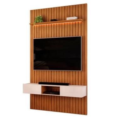 Imagem de Painel Para TV Até 55 Polegadas 1,43m Ripado Autêntico Com Led e Nicho