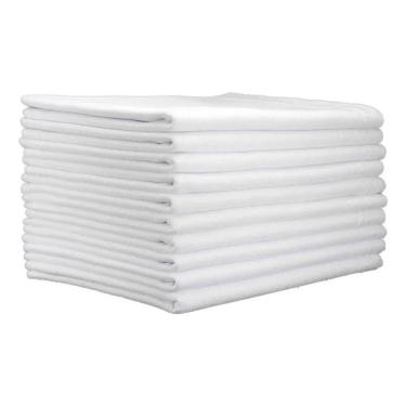 Imagem de 2X Kit 10 Panos De Prato Branco Liso 100% Algodão Pé De Gali