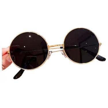 Imagem de Óculos de Sol Redondo com Haste de Metal Tendência Proteção UV400 Feminino e Masculino Round Doha-1602(3)