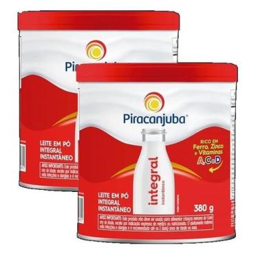 Imagem de kit 2 LEITE PÓ INSTANTÂNEO INTEGRAL PIRACANJUBA LATA 380G