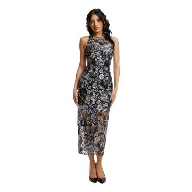 Imagem de Dress The Population Vestido midi feminino Helena Bodycon, Azul-marinho multi, P