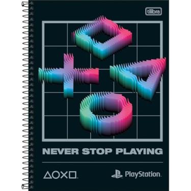 Imagem de Caderno PlayStation TILIBRA Universitário - 10 Matérias 160 Folhas (Never Stop Playing)