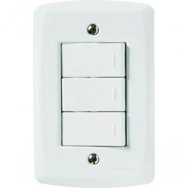 Imagem de Conjunto 4x2 3 Interruptores Simples 10 A 250 V Tramontina Lux2 Branco