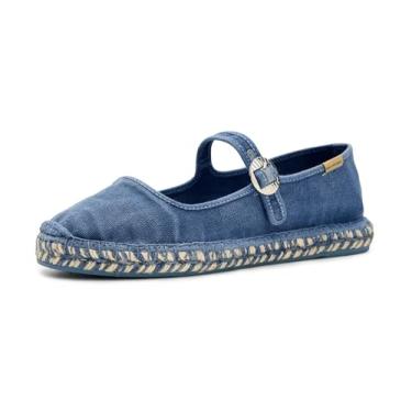 Imagem de Free People Tênis feminino Oasis Mary Jane Espadrill Trend, Azul náutico lavado, 38