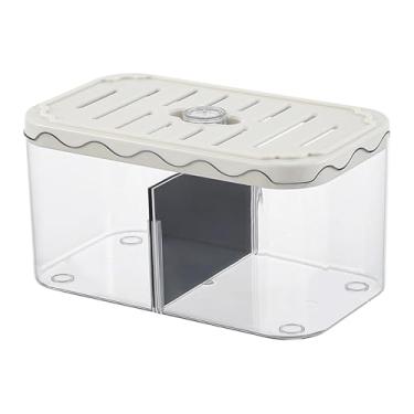 Imagem de Generic Aquário pequeno para peixes, caixa de criação transparente com divisória removível para camarões e peixes-palhaço, para uso em mesa, Branco